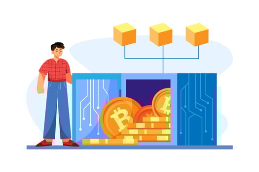 Cryptocurrency Illustration concept. Flat illustration isolated on white background vector