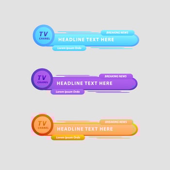 Collection modern technology lowerthird background vector