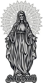 Holy Death, Day of the Dead,skeleton, grunge vintage design t shirts vector