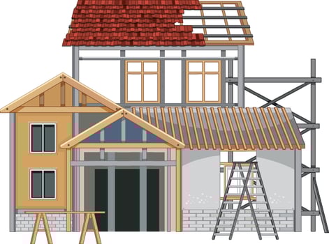 House construction site concept vector