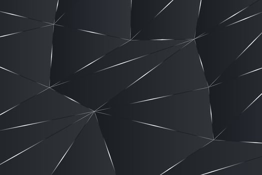 Stylish polygonal black illustration. Vector luxury abstract digital background with silver gradient contours and glowing effects