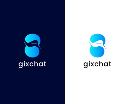 letter g with chat logo design template vector