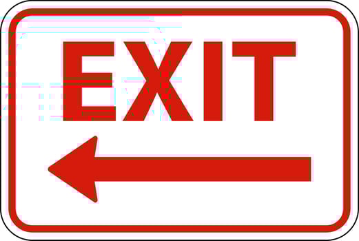 Exit Left Arrow Sign On White Background vector