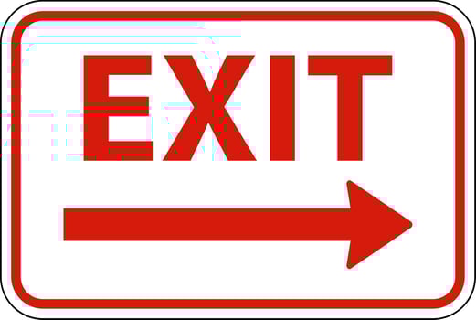 Exit Right Arrow Sign On White Background vector
