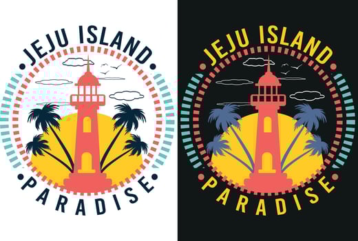 Jeju Island Paradise T-shirt Design vector