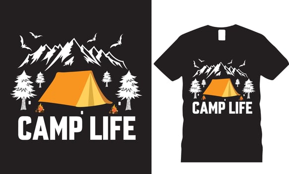 camp life, t-shirt design vector
