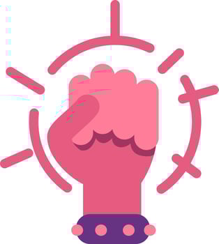 Clenched fist for protest and demonstration semi flat color vector object