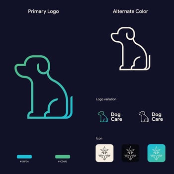 elgant simple dog logo monoline concept vector