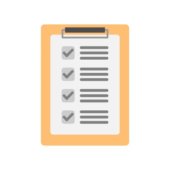 Clipboard with checklist, todo check list. minimal vector illustration