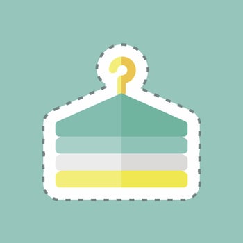 Sticker line cut Fitting Room. suitable for Business symbol. simple design editable. design template vector. simple symbol illustration vector
