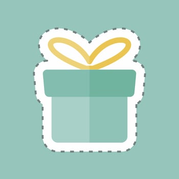 Sticker line cut Gift. suitable for Business symbol. simple design editable. design template vector. simple symbol illustration vector