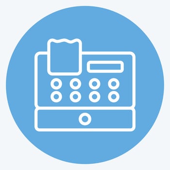 Icon Cash Register. suitable for Business symbol. blue eyes style. simple design editable. design template vector. simple symbol illustration vector