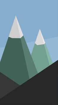 steep mountains poster template with ice on it vector