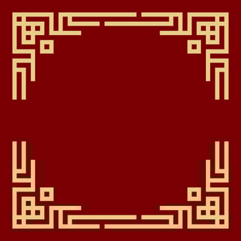 Chinese style border vector with gold color