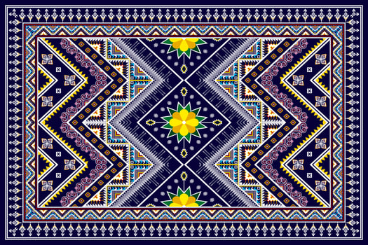 Abstract geometric Ikat ethnic pattern design. Aztec fabric carpet mandala ornaments textile decorations wallpaper. Tribal boho native ethnic turkey traditional embroidery vector background