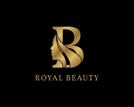 luxurious letter B beauty face decoration for beauty care logo, personal branding image, make up artist, or any other royal brand and company vector