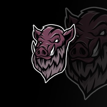 Boar cartoon mascot logo template vector