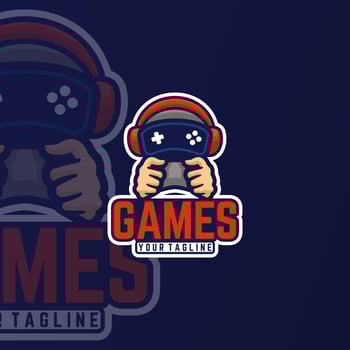 Game console cartoon mascot logo template vector