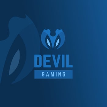Letter M devil mascot logo team gaming vector