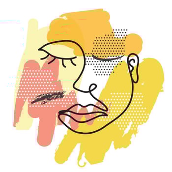 vector face painting abstract art style
