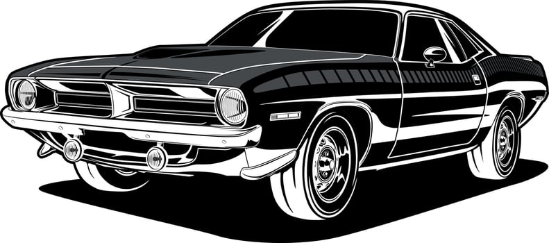 Perspective view car vector illustration for conceptual design
