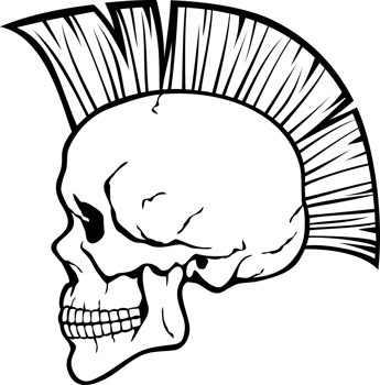 Mohawk Skull Illustration png