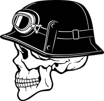 Vintage Motorcycle Helmet with Skull png