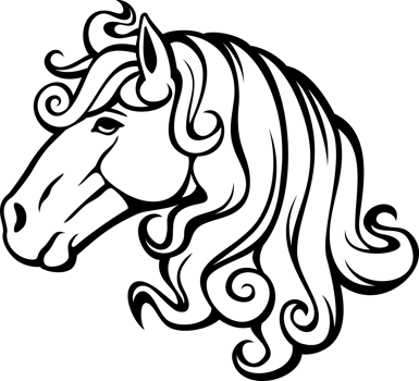 Horse Head Black and White png