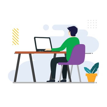 Work from home concept. Freelance concept. landing page website illustration flat vector template.