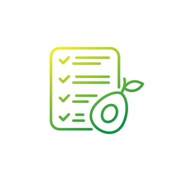 diet plan line icon with avocado vector