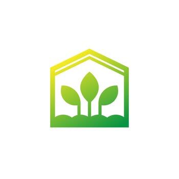 greenhouse icon on white, vector