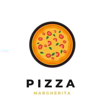 Pizza margherita logo illustration vector