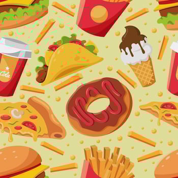 Junk Food Seamless Pattern Background vector