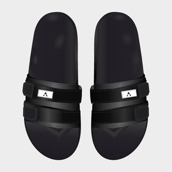 slippers in black. suitable for indoors or for holidays, fashion. vector