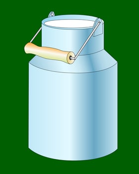 Aluminum cans of milk vector
