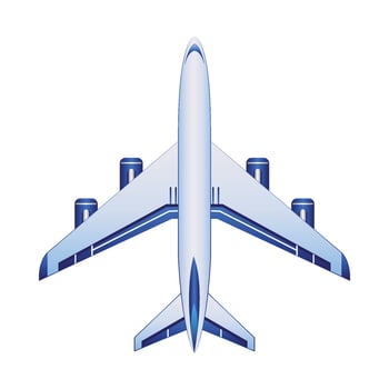 Blue Airplane Icon with White Background vector