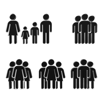 Business and Family Grouping People 3D Illustration Icon Set png