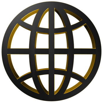 Black and Gold Icon Set of Go to web symbol 3D illustration png