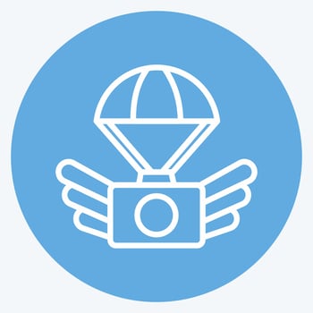 Icon Aerial Photography. suitable for Art symbol. Blue Eyes Style. simple design editable. design template vector. simple illustration vector