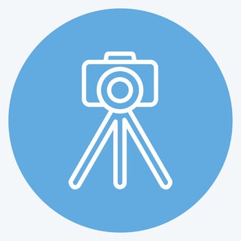 Icon Tripod. suitable for Art symbol. Blue Eyes Style. simple design editable. design template vector. simple illustration vector
