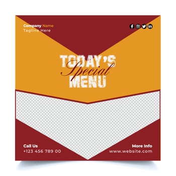 Restaurant Food Social Media Post and Stories Template Design vector