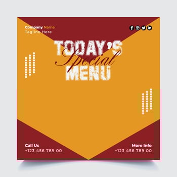 Restaurant Food Social Media Post Template Design vector