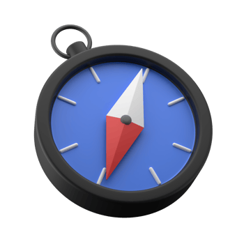 3D compass navigation icon illustration png