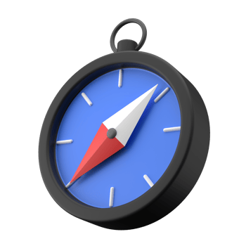 3D compass navigation icon illustration png
