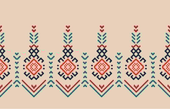 Handmade border beautiful art. Navajo seamless pattern in tribal, folk embroidery, Mexican Aztec geometric art ornament print.Design for carpet, wallpaper, clothing, wrapping, fabric, cover, textile vector