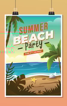Summer Beach Party Poster Template vector