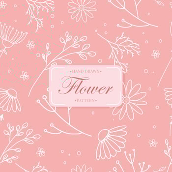 Romantic seamless doodle pattern with flowers. Hand drawn vector. vector
