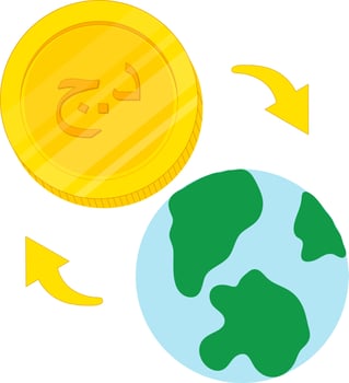 Algerian dinar coin vector
