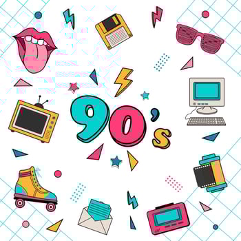 Classic 80s 90s elements Stickers vector illustration.