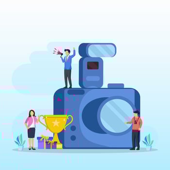 Photography competition illustration flat vector template